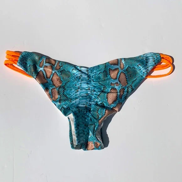 Snakeskin bikini bottom L blue - Picture 4 of 5